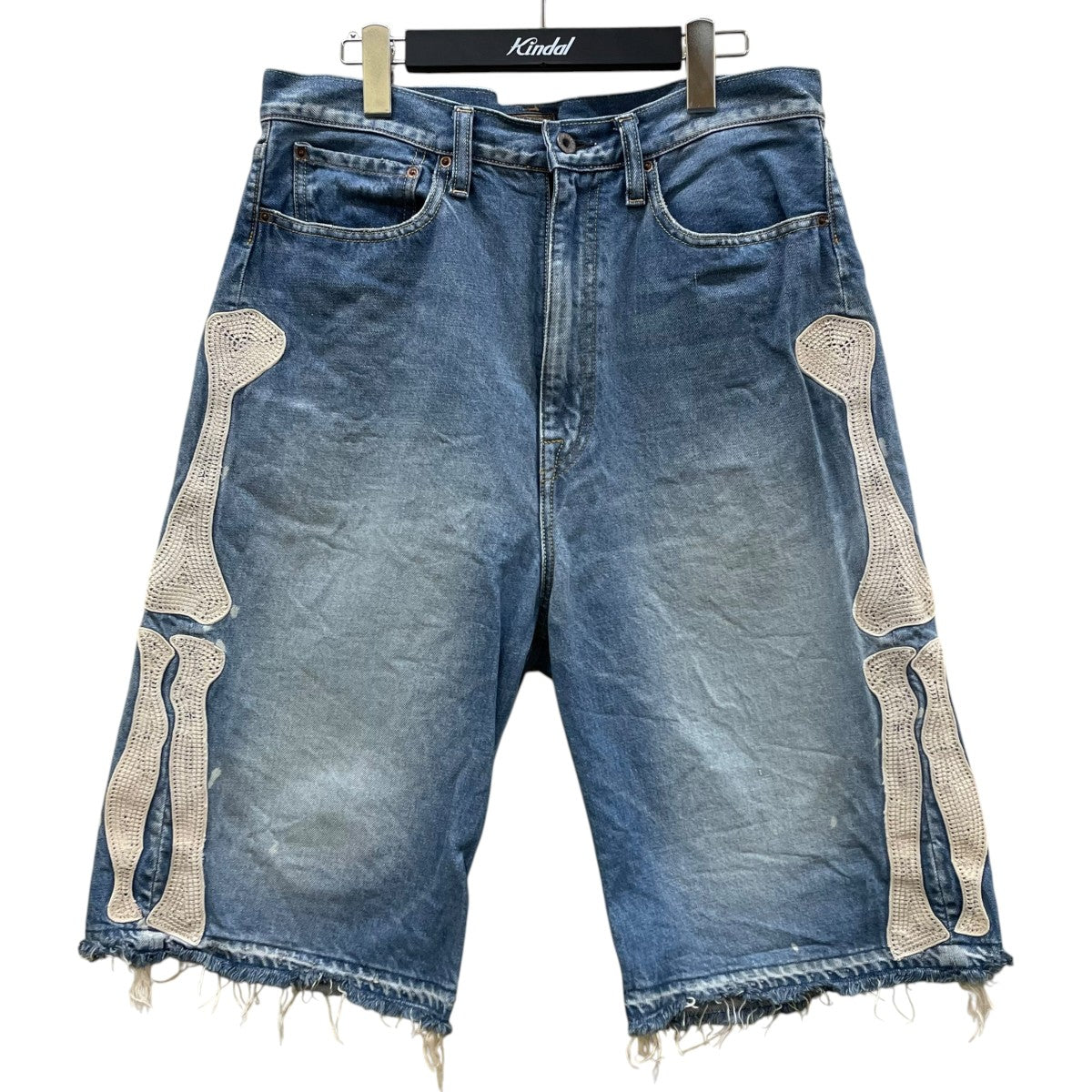 14oz Denim 5P Shortsボーン刺繍デニムハーフパンツEK-1448SPA