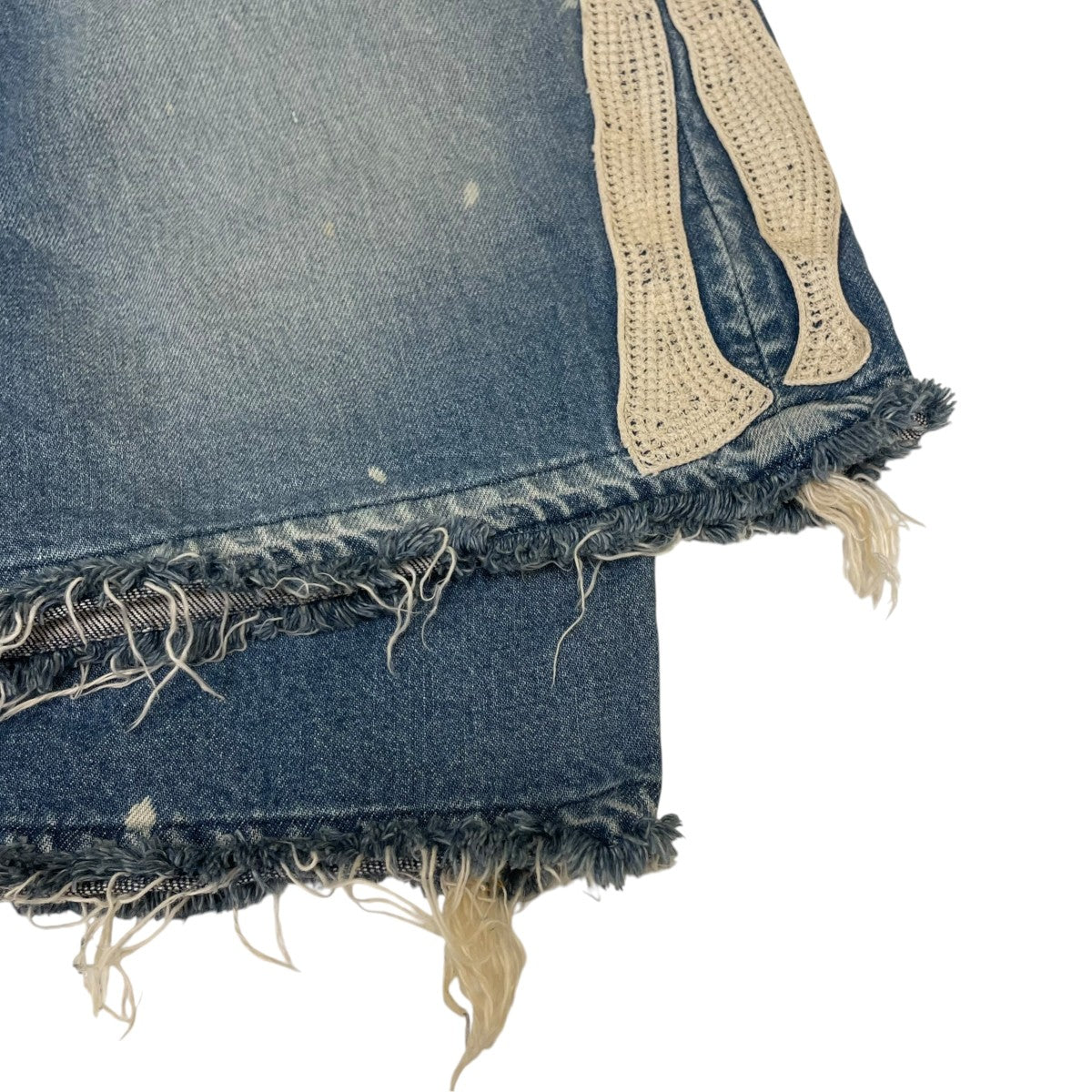 14oz Denim 5P Shortsボーン刺繍デニムハーフパンツEK-1448SPA