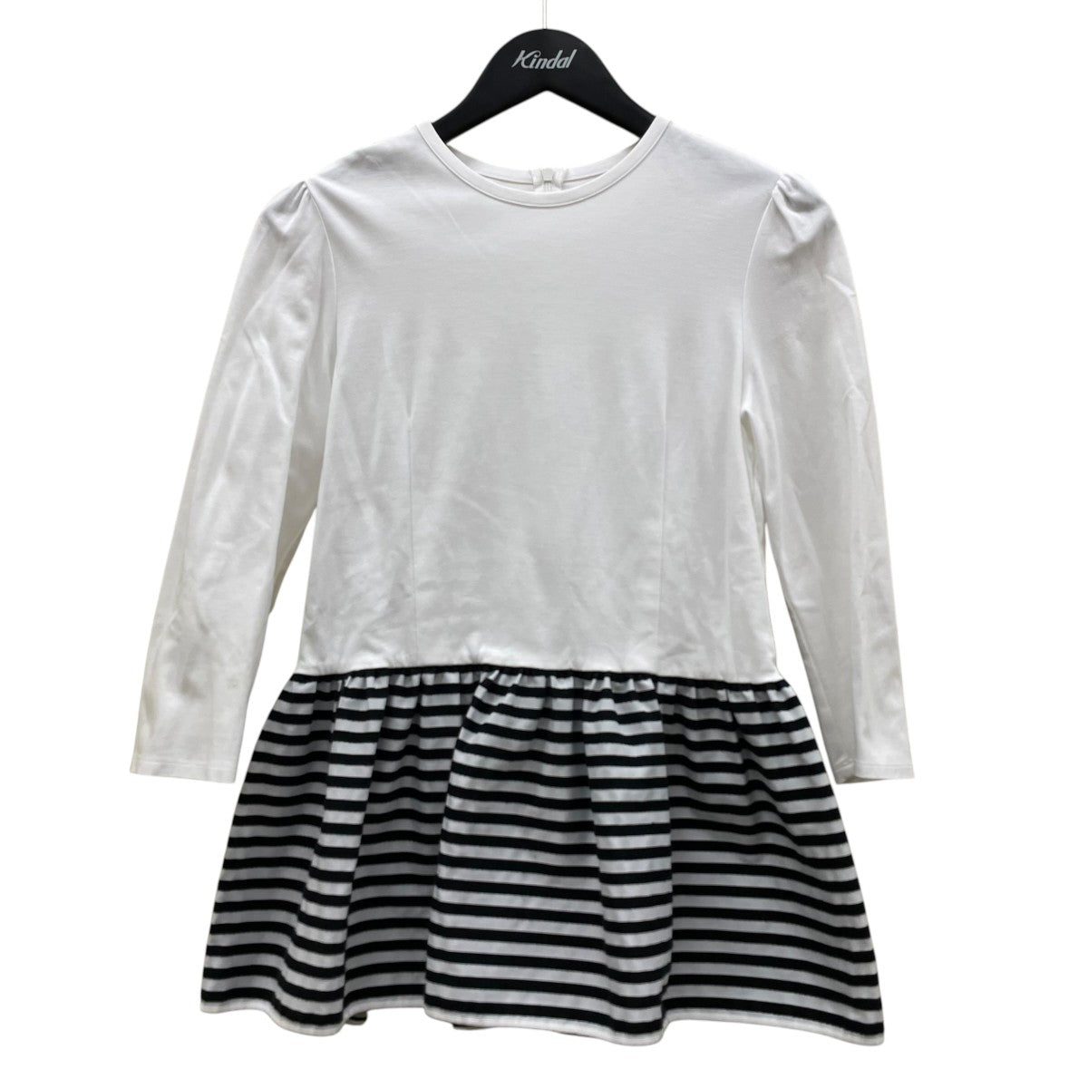 22SSPEPLUM LONG SLEEVE TEEボーダー柄 コットンTシャツ チュニックBD2211-2B-14