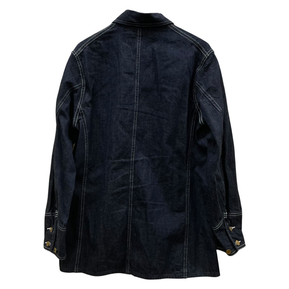 9．5oz． SPECIAL WEAVE DENIM DOUBLE BREASTED COATコットン デニムコートHD15844