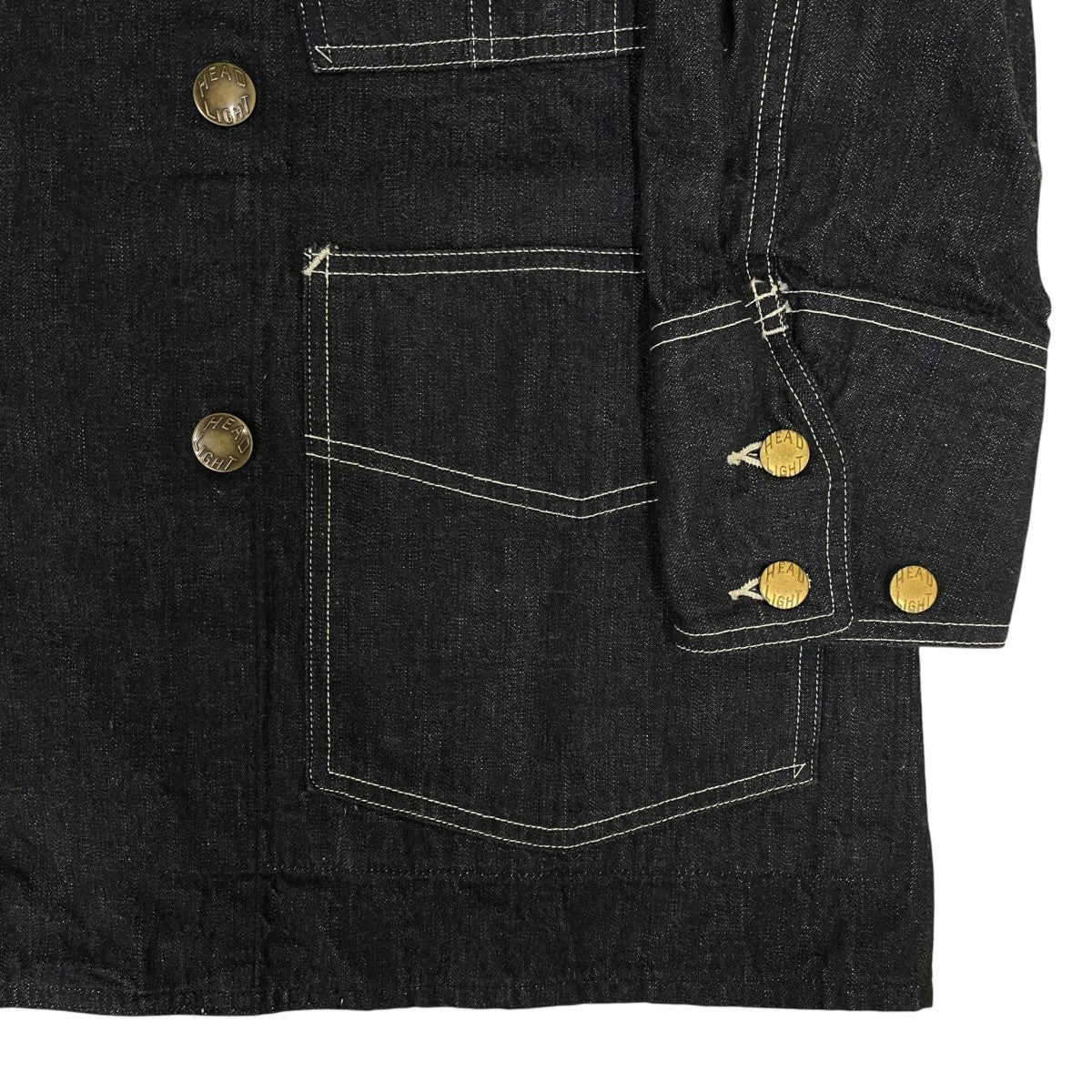 9．5oz． SPECIAL WEAVE DENIM DOUBLE BREASTED COATコットン デニムコートHD15844