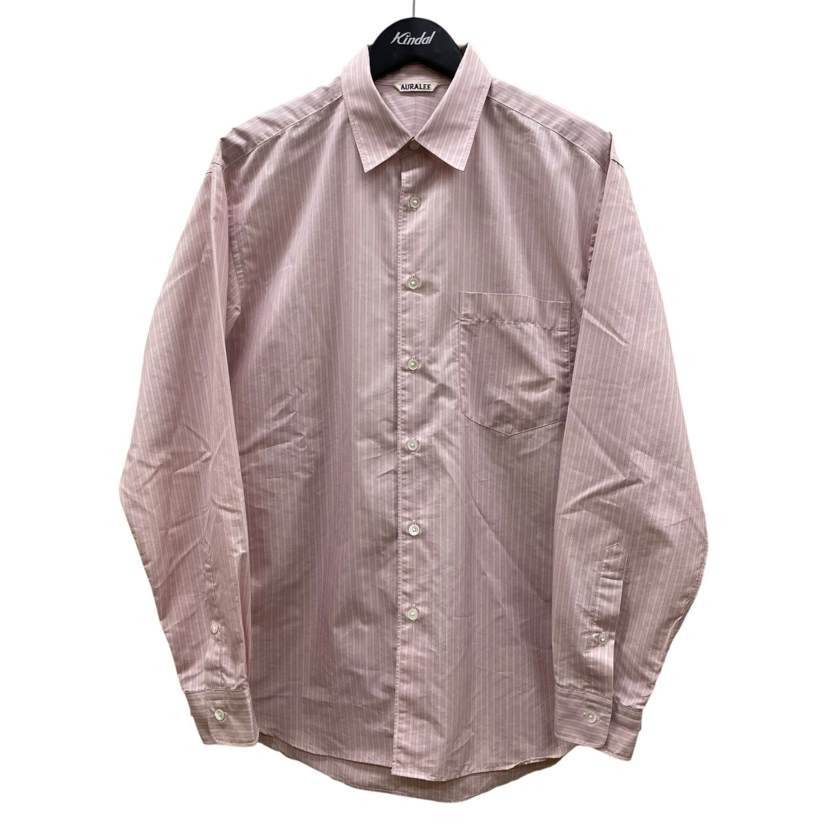 FINX POLYESTER STRIPE SHIRTストライプ柄 長袖シャツ コットンシャツA23SS02PS