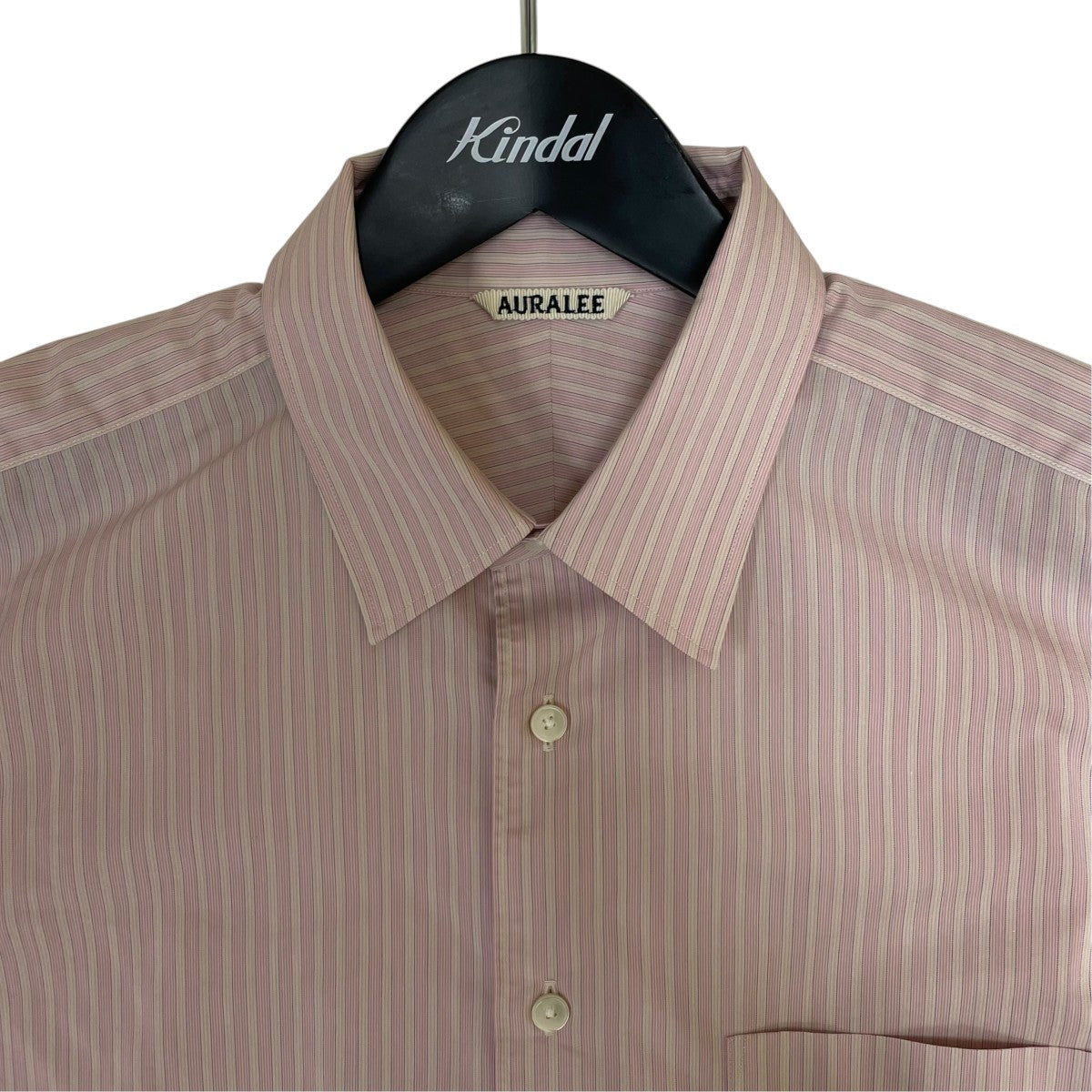 FINX POLYESTER STRIPE SHIRTストライプ柄 長袖シャツ コットンシャツA23SS02PS