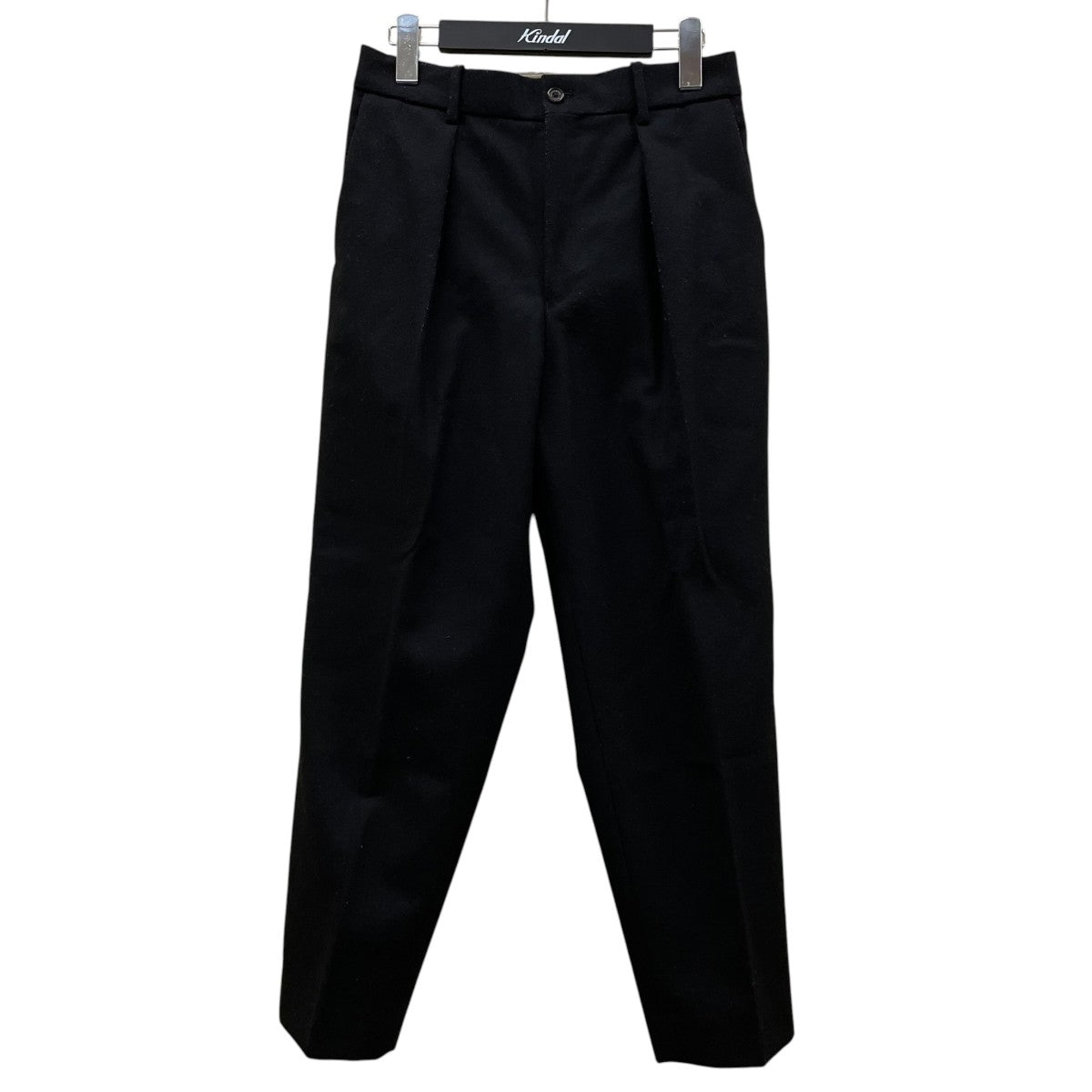 FRONT PLEATS PEGTOP ORGANIC WOOL JAPAN FLANNELウールパンツ ストレートパンツA19C-05PT01C