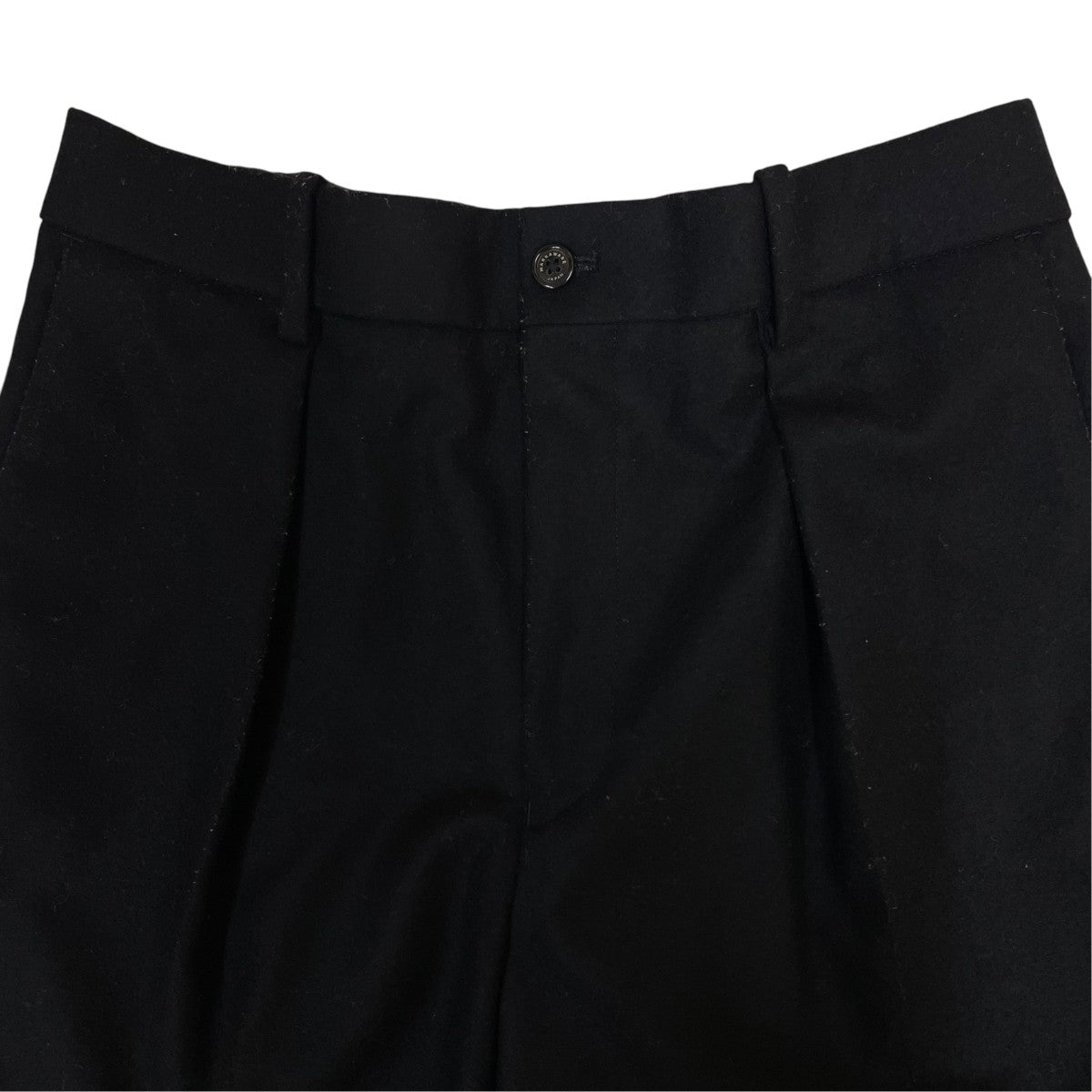 FRONT PLEATS PEGTOP ORGANIC WOOL JAPAN FLANNELウールパンツ ストレートパンツA19C-05PT01C