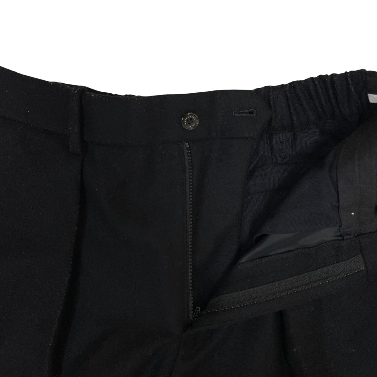 FRONT PLEATS PEGTOP ORGANIC WOOL JAPAN FLANNELウールパンツ ストレートパンツA19C-05PT01C