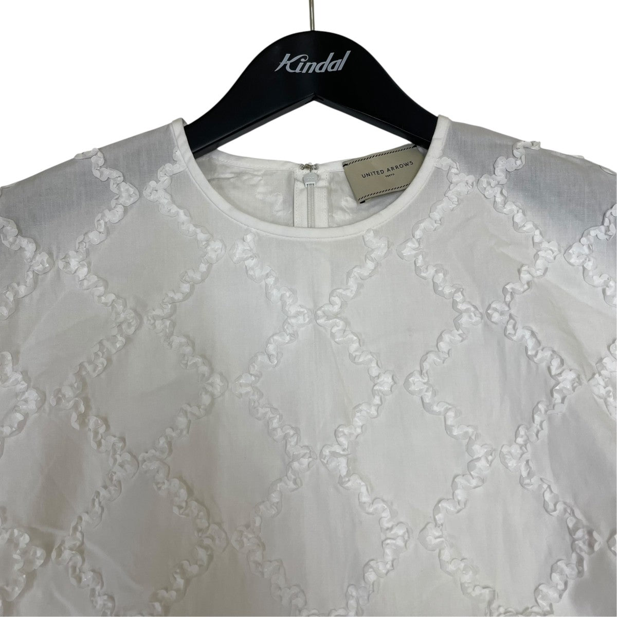 UNITED ARROWS エンブロイダリー フリル フレンチスリーブ ブラウスノースリーブブラウス15161620110 古着・中古-3枚目のアイテム画像