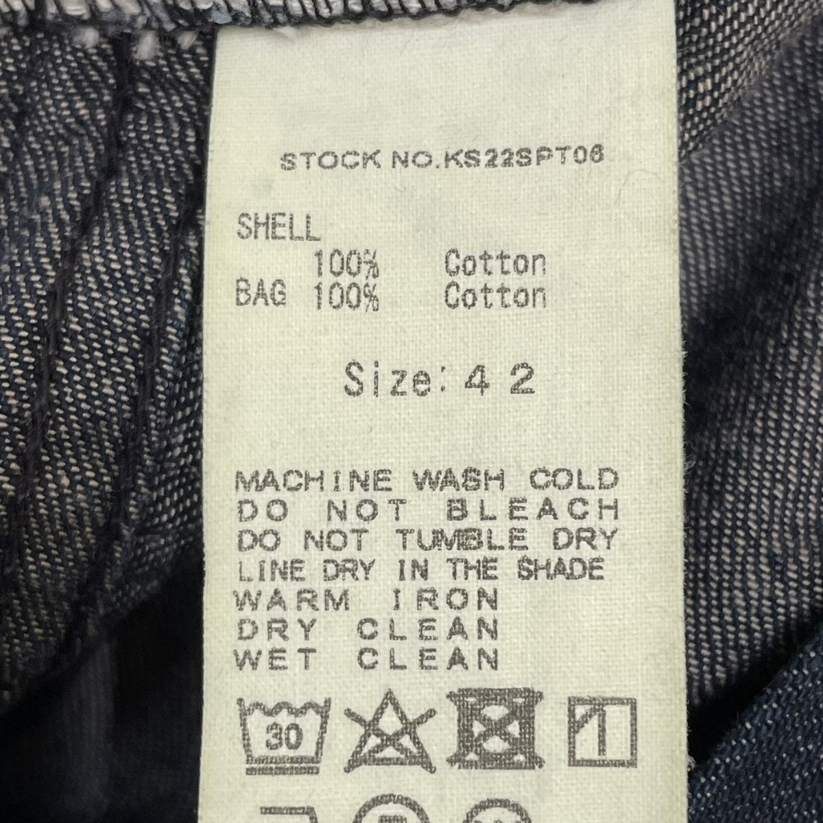 KAPTAIN SUNSHINE Wide 5PKT TrousersデニムパンツKS22SPT06 古着・中古-6枚目のアイテム画像