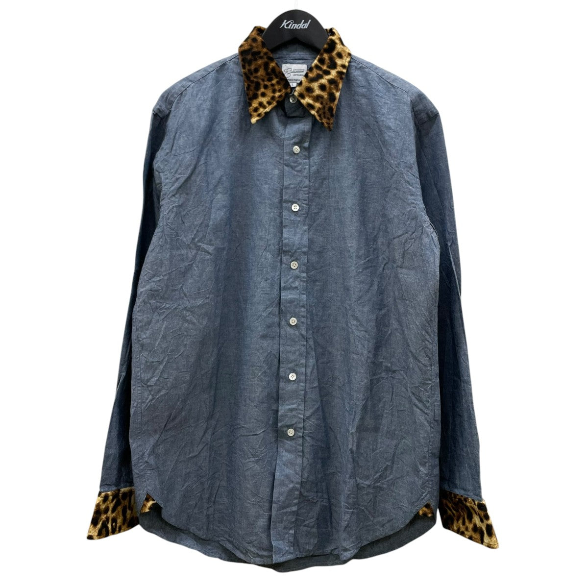 Eastmond Apparel 切替デザイン レオパード柄 長袖シャツ コットンシャツ 古着・中古-1枚目のアイテム画像