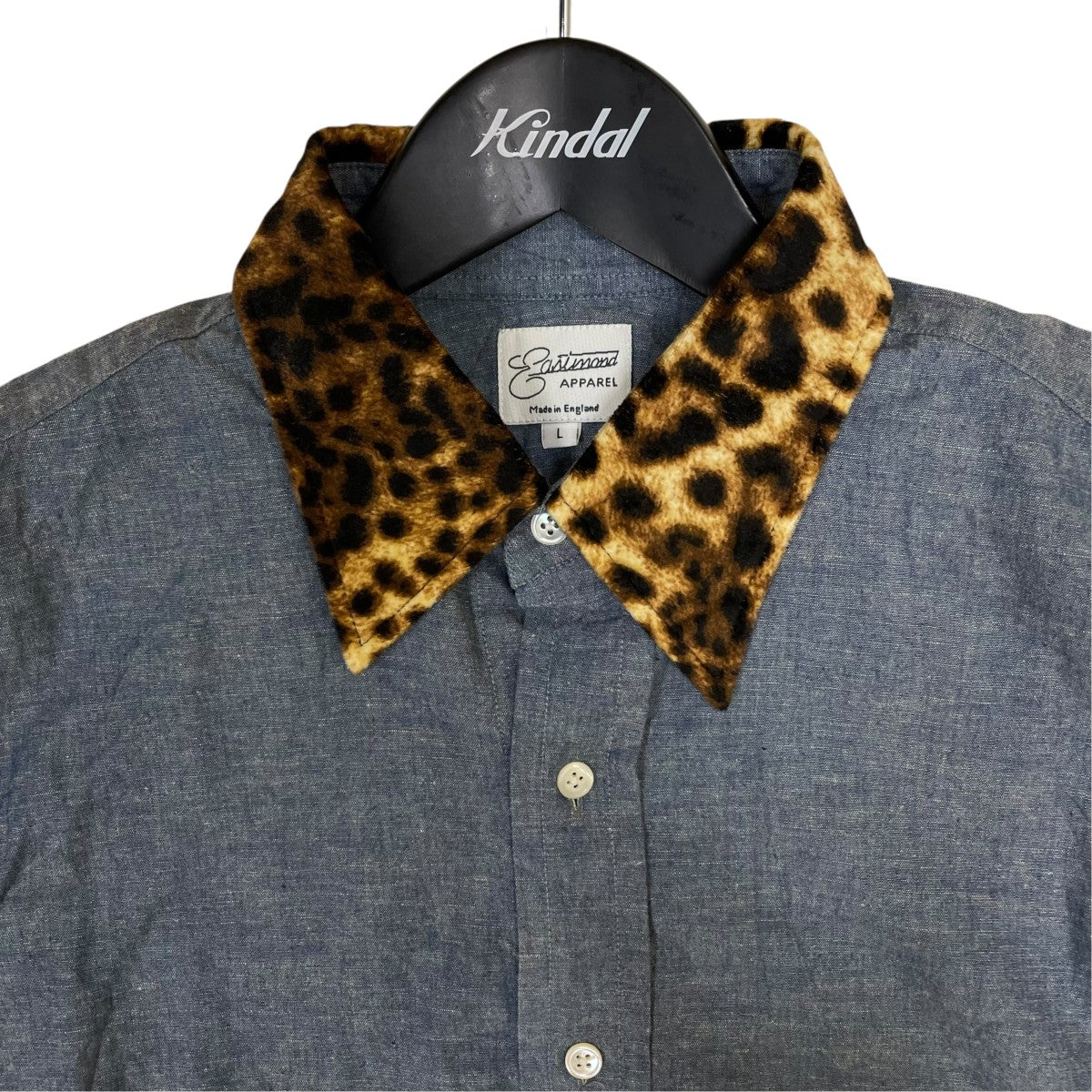 Eastmond Apparel 切替デザイン レオパード柄 長袖シャツ コットンシャツ 古着・中古-3枚目のアイテム画像