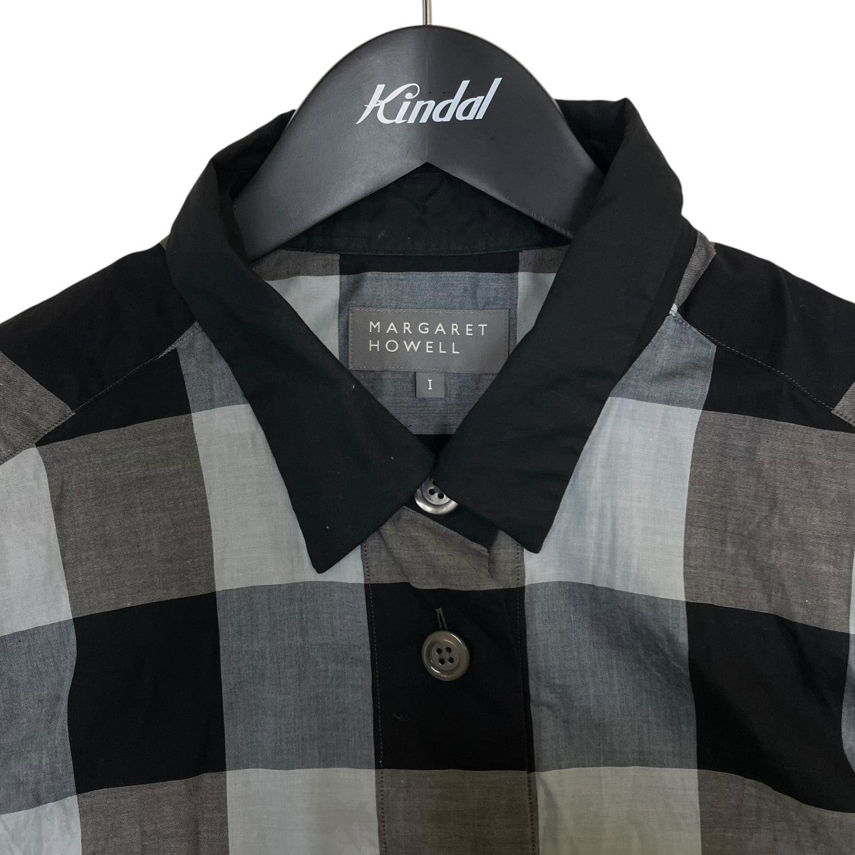COTTON GINGHAM CHECKギンガムチェック柄 半袖ブラウス コットンシャツ578 5252205