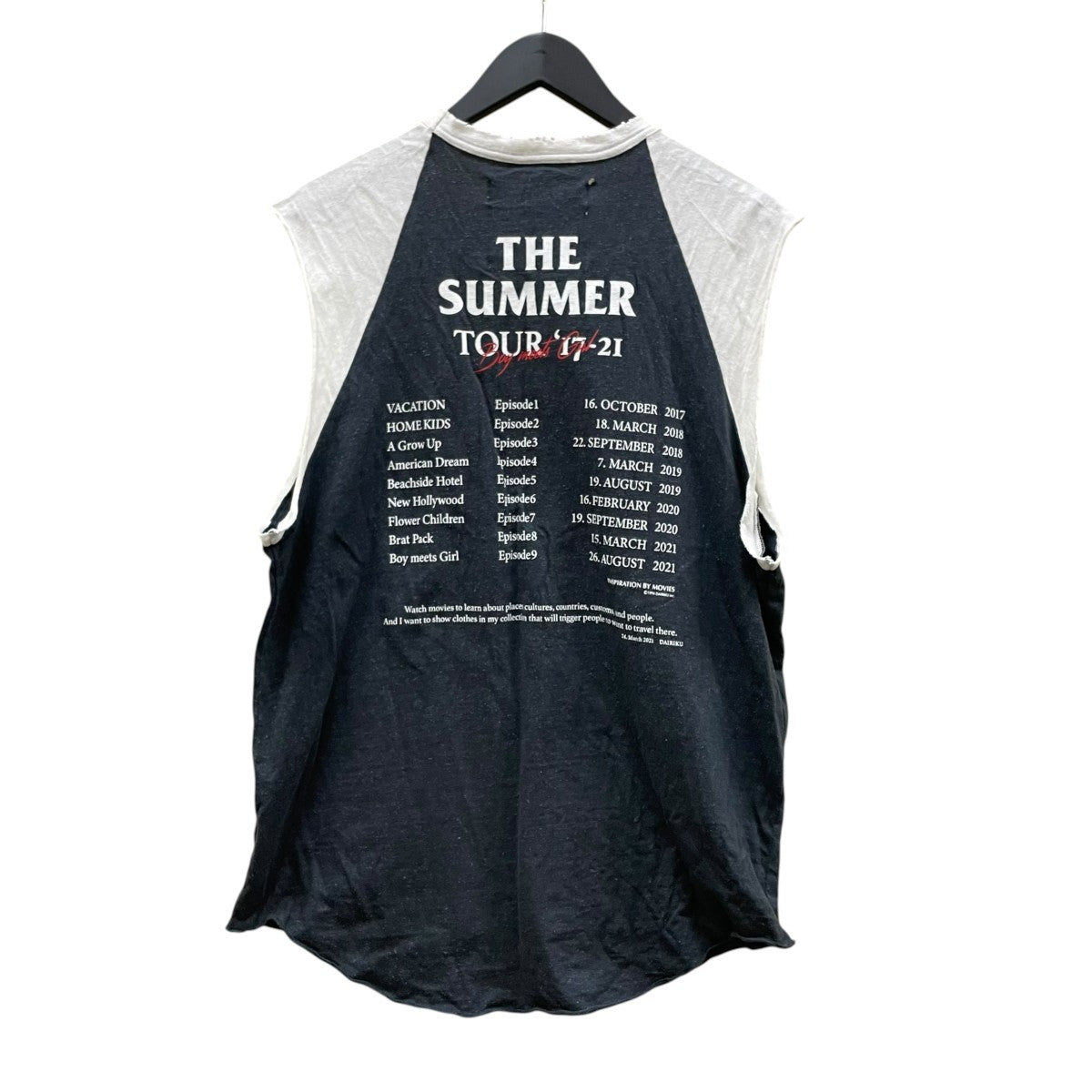 22SSThe Summer Tour No-Sleeve TeeノースリーブTシャツ22SS C-7
