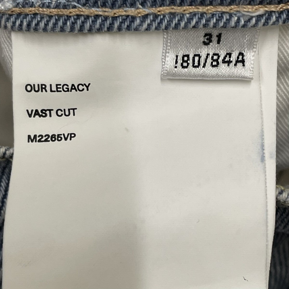 OUR LEGACY Vast CutデニムパンツM2265VP 古着・中古-7枚目のアイテム画像