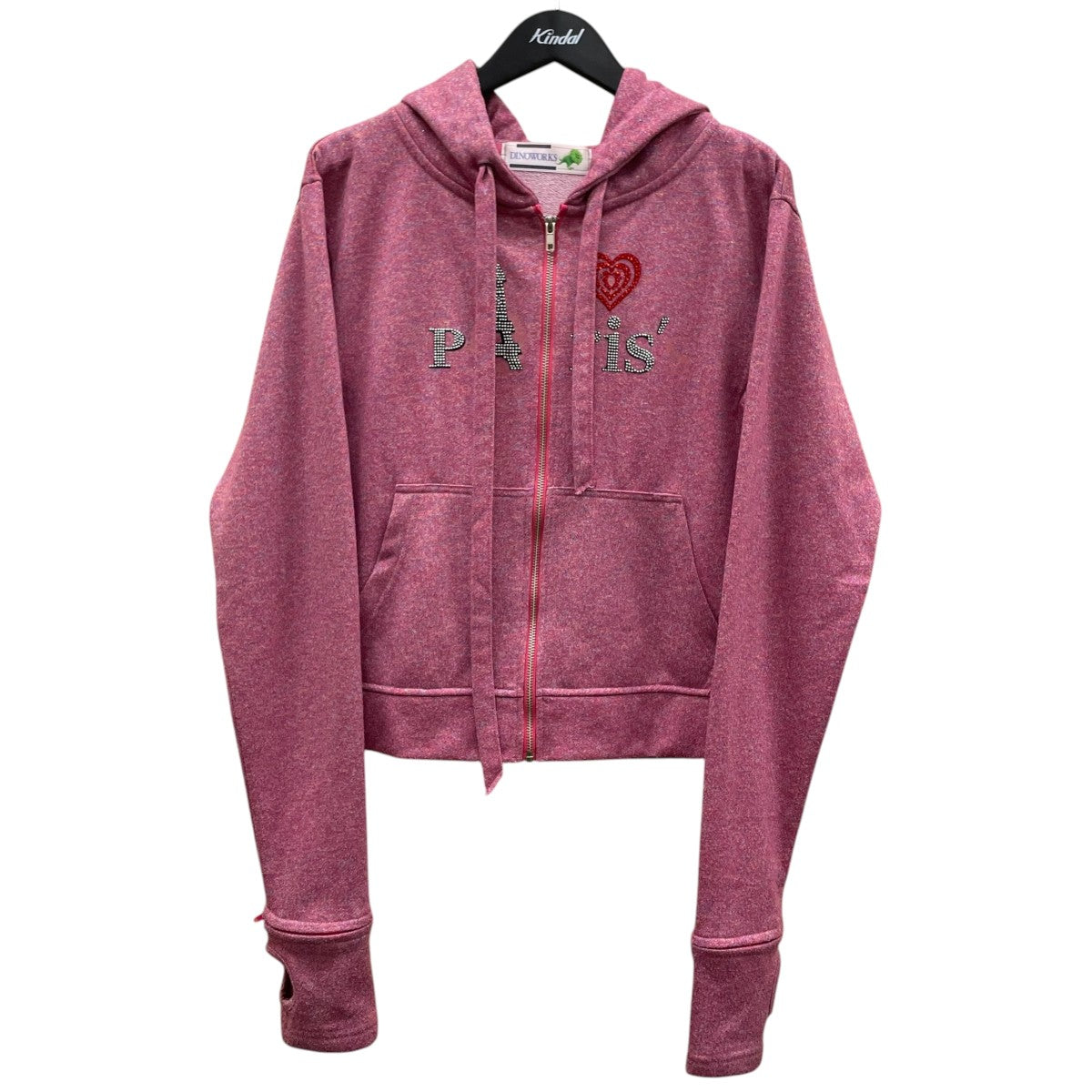 25SSParis Hoodieラメ入り スウェット ジップパーカー