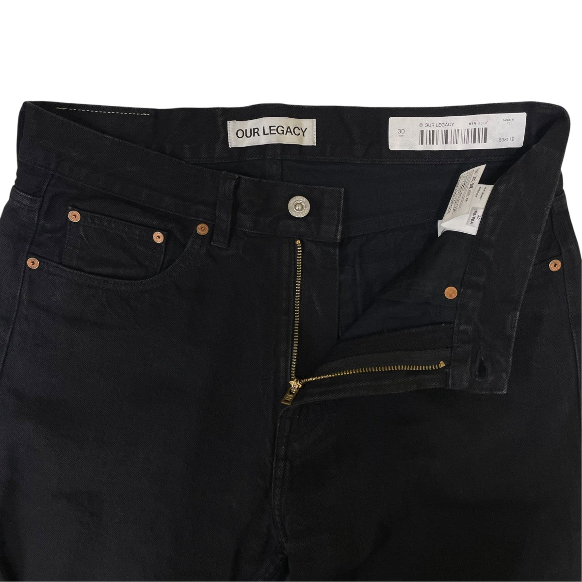 22AWTHIRD CUT サードカット ブラックセルビッジジーンズデニムパンツ コットンパンツM2255TCB
