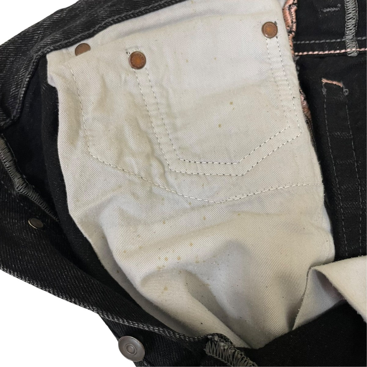 21AW2021M Vintage Black ヴィンテージブラック ワイドジーンズデニムパンツ コットンパンツB00229