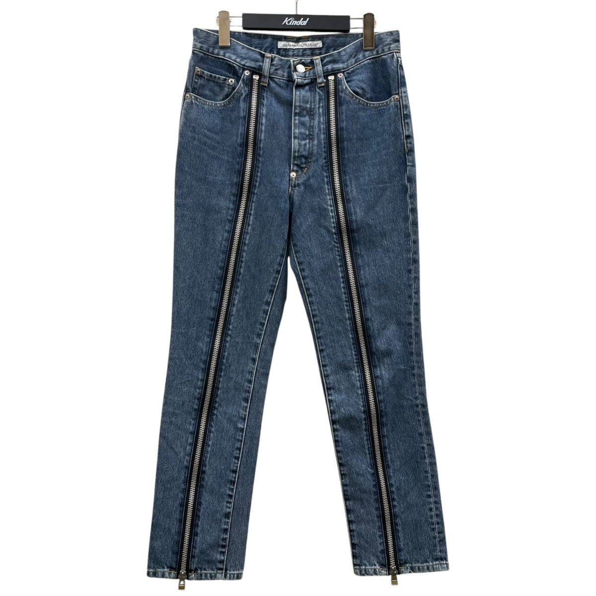 BLEACHED DENIM ZIPPED PANTSブリーチ加工 フロントジップ デニムパンツ コットンパンツ2A023-0321-56