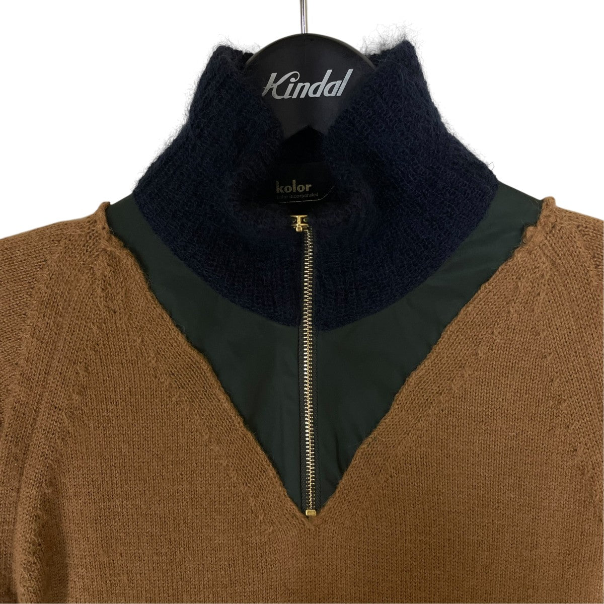 13AWBaby Alpaca Zip-Up Neck Sweaterベビーアルパカ ジップアップネック セーター ハーフジップニット13WCM-N06303