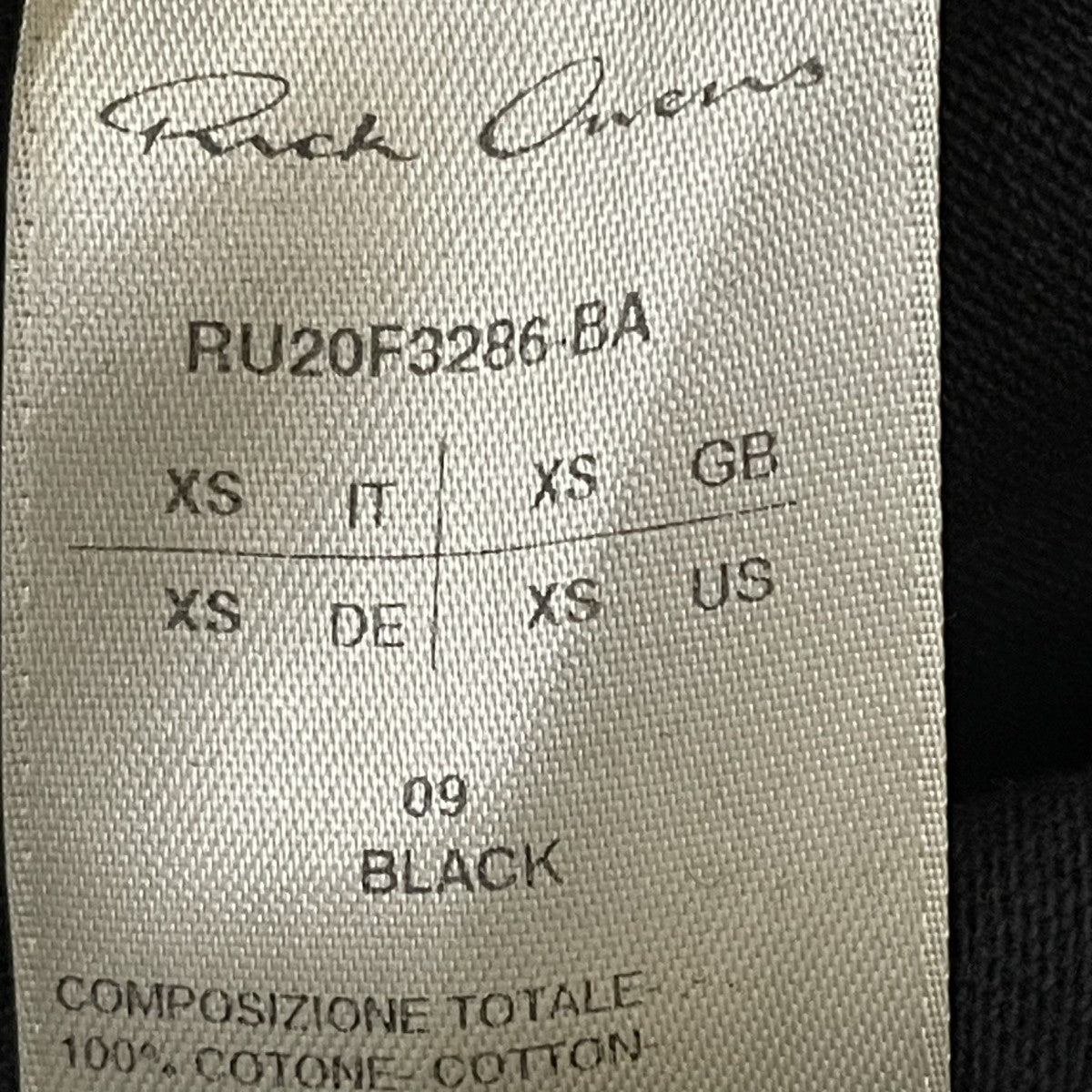 RICK OWENS 20AWSurf TurtleneckタートルネックカットソーRU20F3286-BA 古着・中古-5枚目のアイテム画像