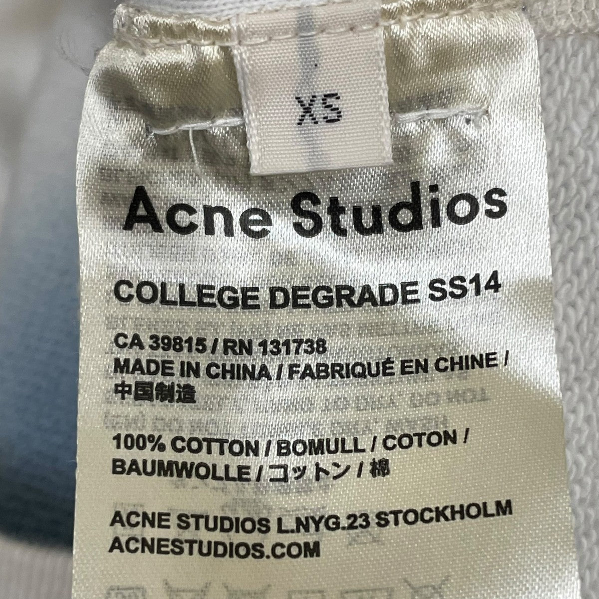 14SSCOLLEGE DEGRADEスウェット4120902781638