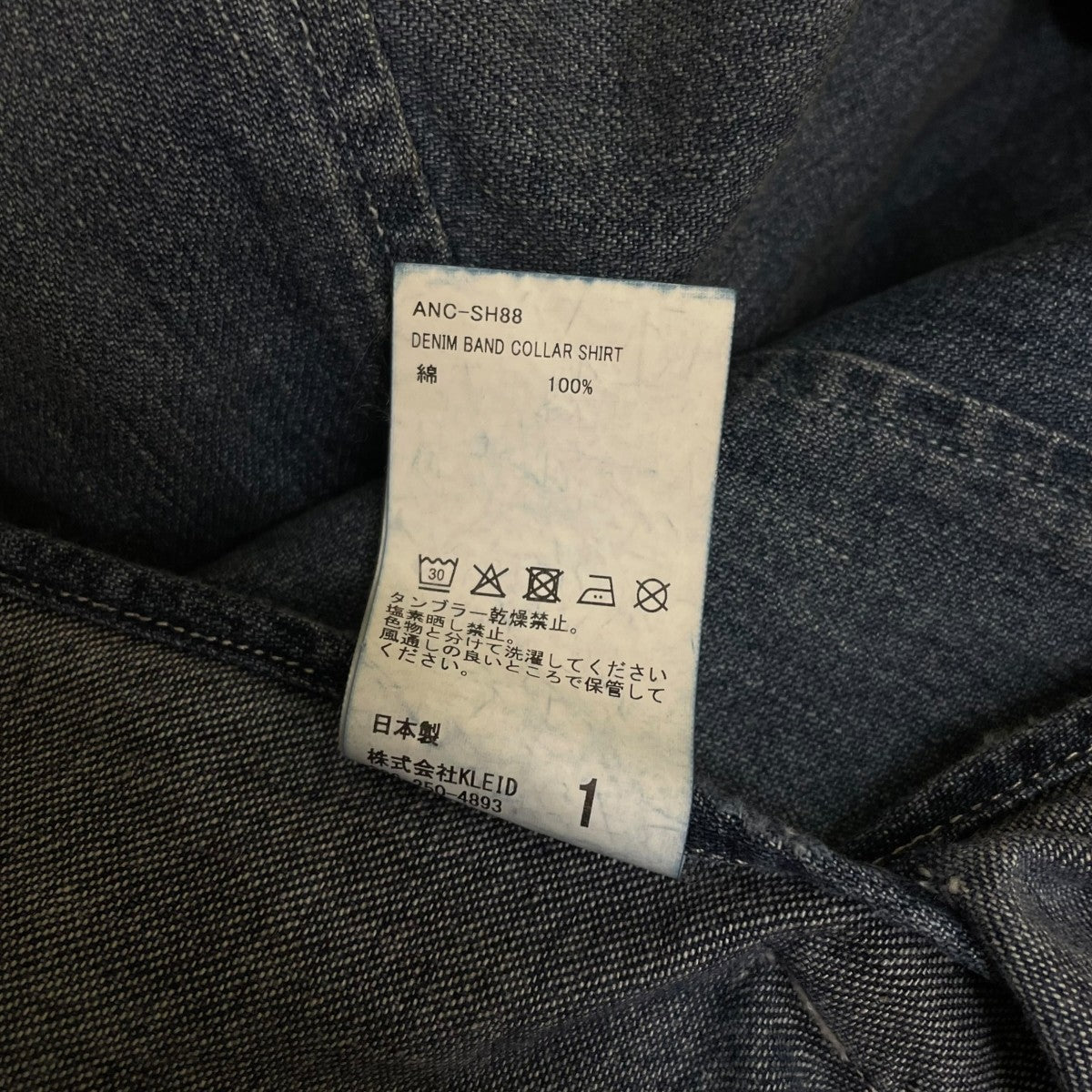 ANCELLM 26SSDENIM BAND COLLAR SHIRTバンドカラーシャツ デニムシャツANC-SH88 古着・中古-5枚目のアイテム画像