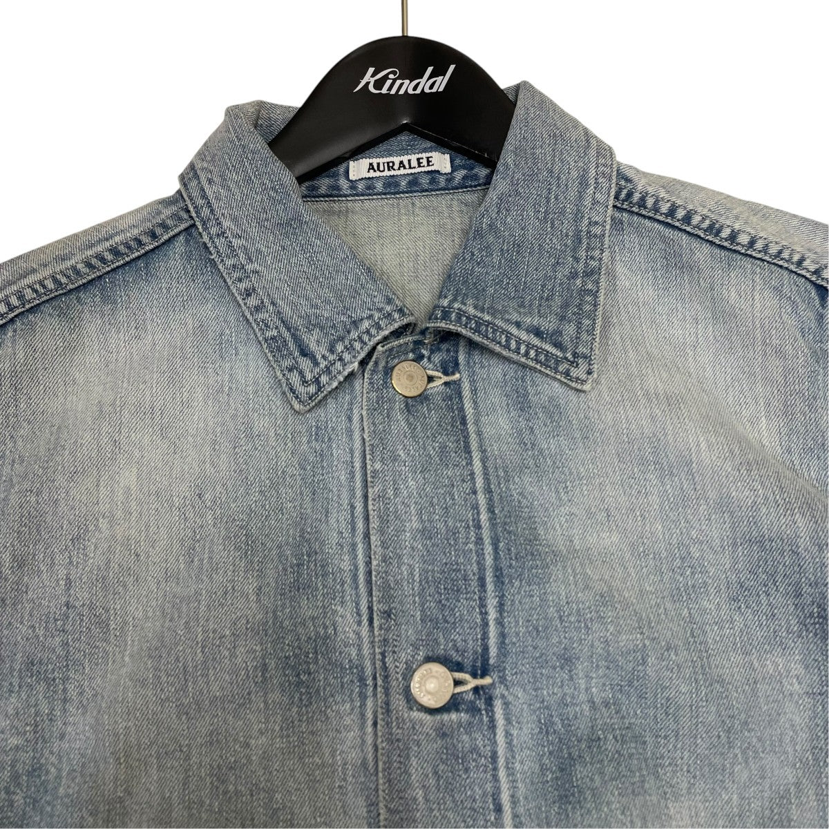 AURALEE FADED SELVEDGE LIGHT DENIM BLOUSONデニムジャケットA26SB01DE 古着・中古-3枚目のアイテム画像