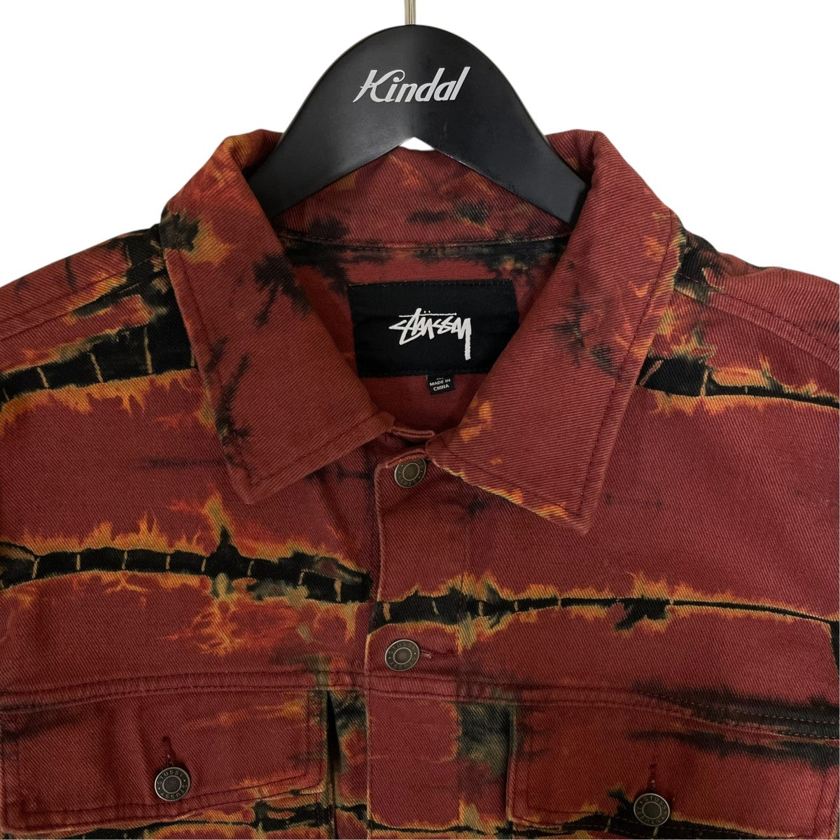 stussy 20SSRip Dye Ranch Jacketタイダイ柄 コットン デニムジャケット115515 古着・中古-3枚目のアイテム画像