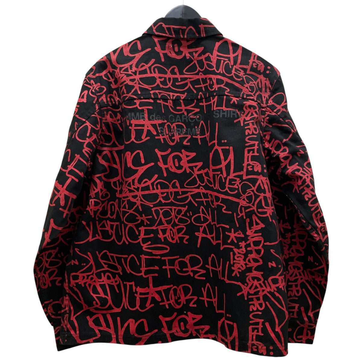 COMME des GARCONS SHIRT×Supreme 18AWPainted Canvas Chore Coatロゴプリント コットン デニムジャケット 古着・中古-2枚目のアイテム画像