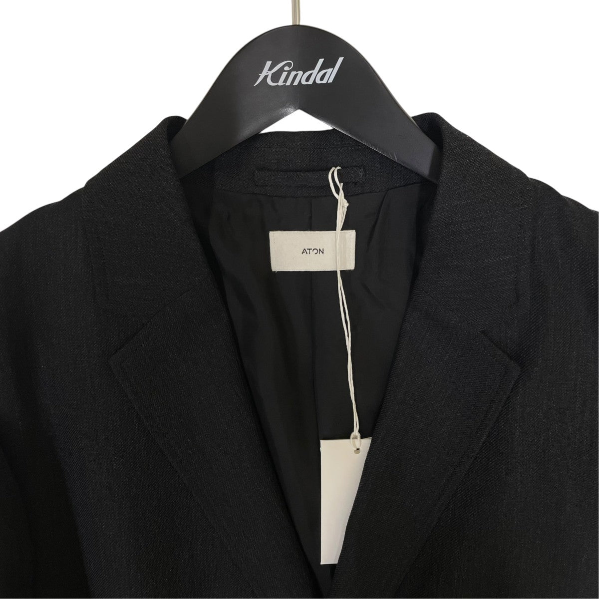 ATON 26SSTWIST WOOL LINEN SEMI DOUBLE JACKETツイストウールリネン セミダブルジャケット テーラードジャケットJKAGLM0202 古着・中古-3枚目のアイテム画像