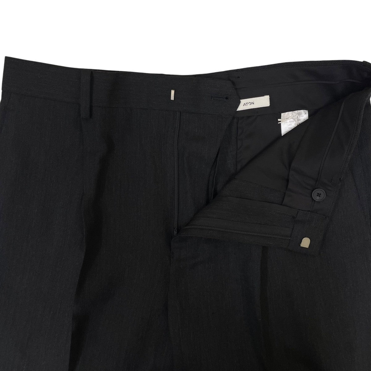 ATON 26SSTWIST WOOL LINEN STANDARD PANTSツイストウールリネン スタンダードパンツ ウールスラックスPRAGLM0202 古着・中古-4枚目のアイテム画像
