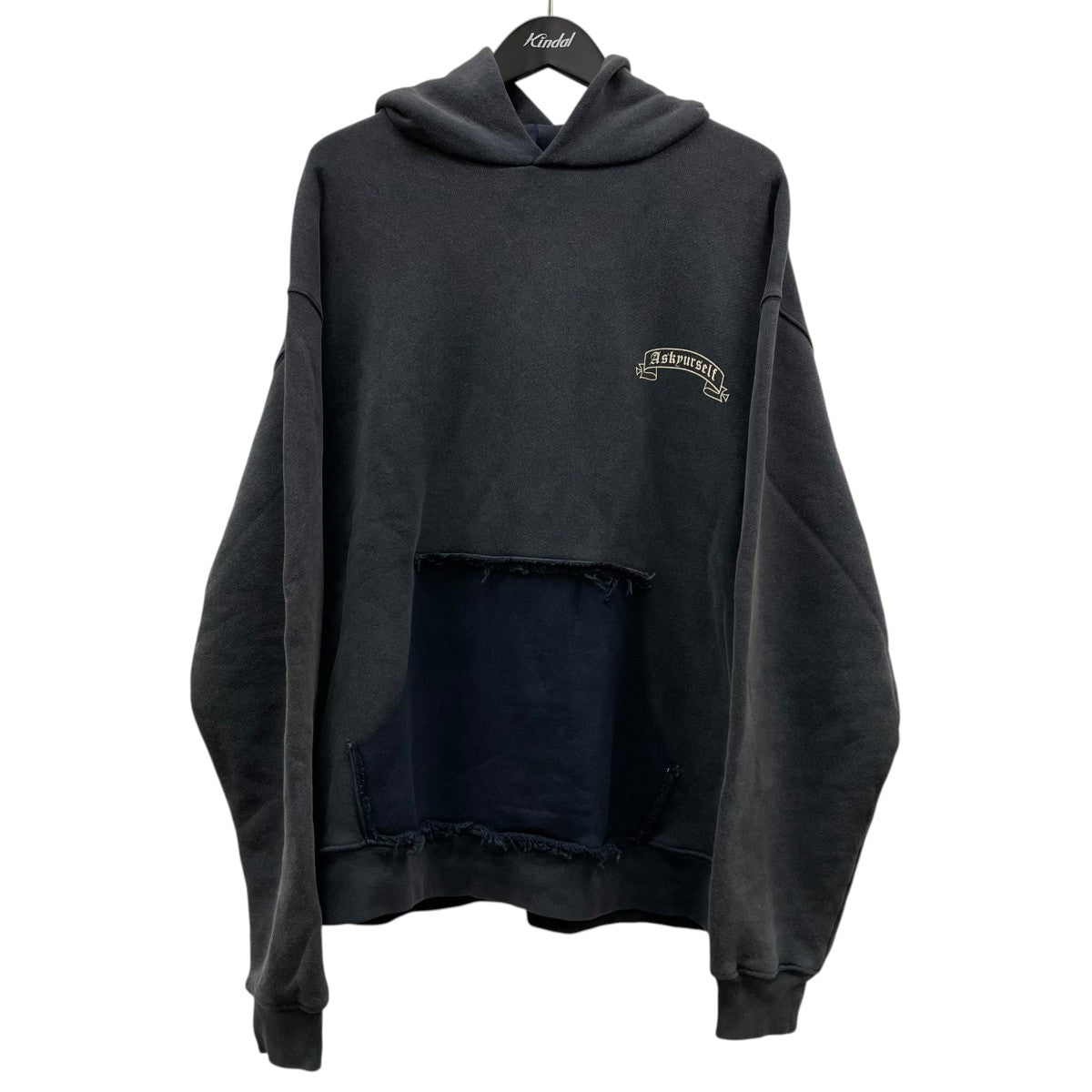 ASKYURSELF Banned Vintage Hoodieフェード加工 コットン スウェット プルオーバーフーディー 古着・中古-1枚目のアイテム画像