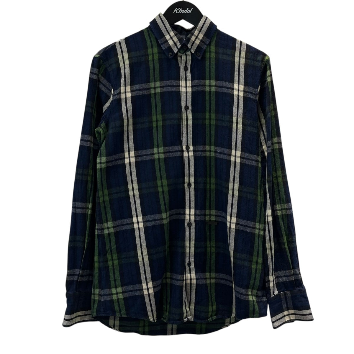 ディースクエアード DSQUARED2 チェック チェックシャツ S74DM0026 ネイビー×グリーン サイズ：46 DSQUARED2(ディースクエアード) チェックチェックシャツ