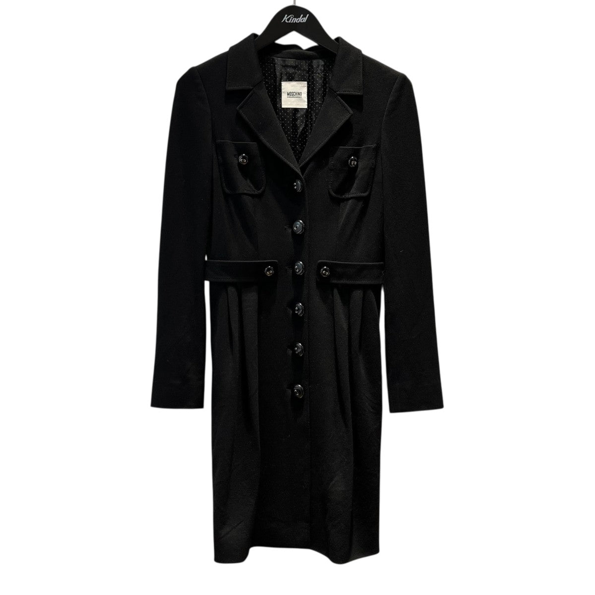 モスキーノ　MOSCHINO レディース　ウールコート　新品未使用 MOSCHINO(モスキーノ) ロゴ ベア ビジュー ウールコート フーデッド