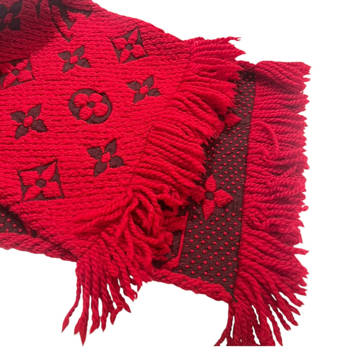 LOUIS VUITTON マフラーM72432/MR0198 ｴｼｬﾙﾌﾟ･ﾛｺﾞﾏﾆｱ 古着・中古-4枚目のアイテム画像