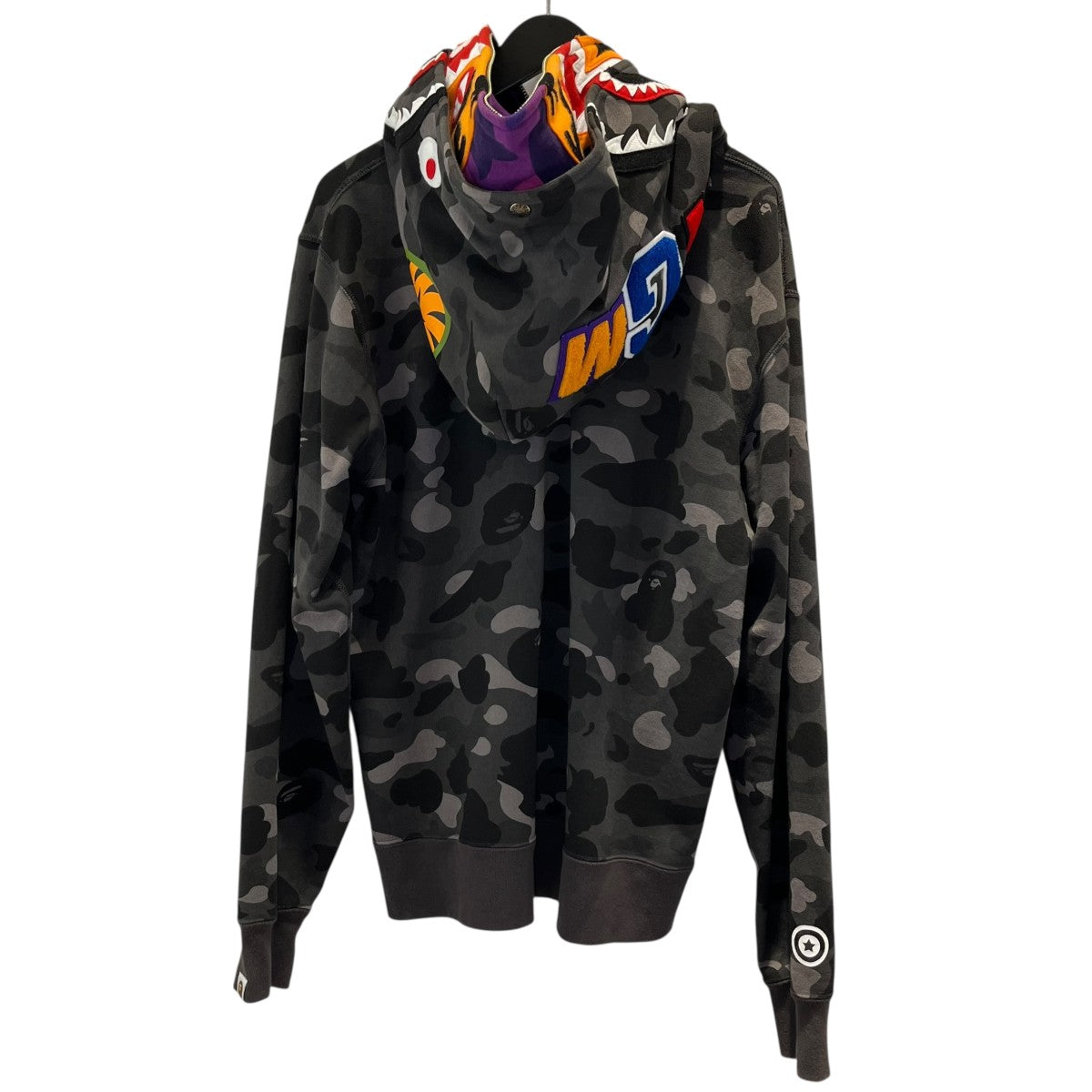 A BATHING APE 迷彩CAMO SHARK WIDE FULL ZIP DOUBLE HOODIE001ZPH201015X 古着・中古-2枚目のアイテム画像