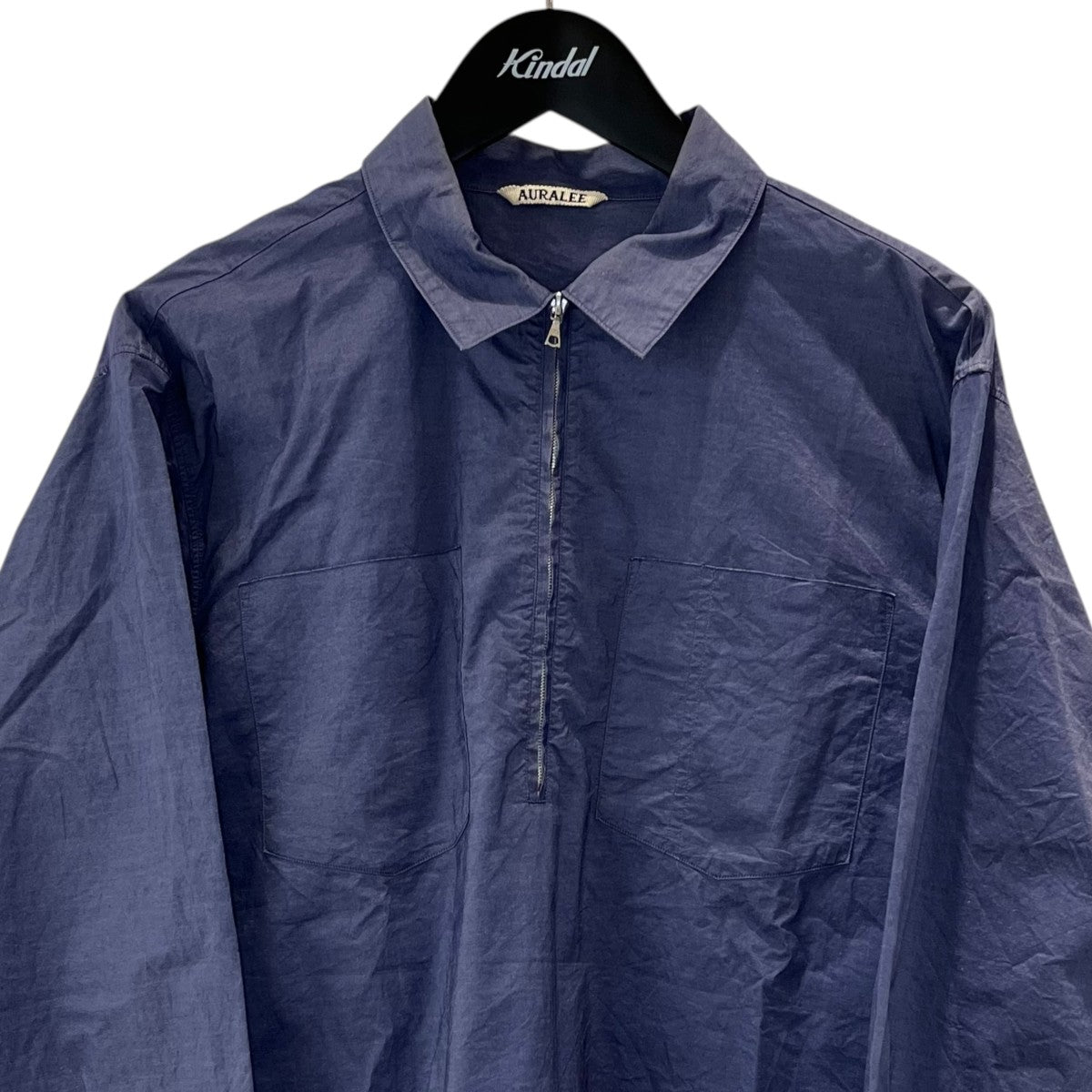 AURALEE(オーラリー) FINX SELVEDGE WEATHER CLOTH ZIP SHIRTハーフ