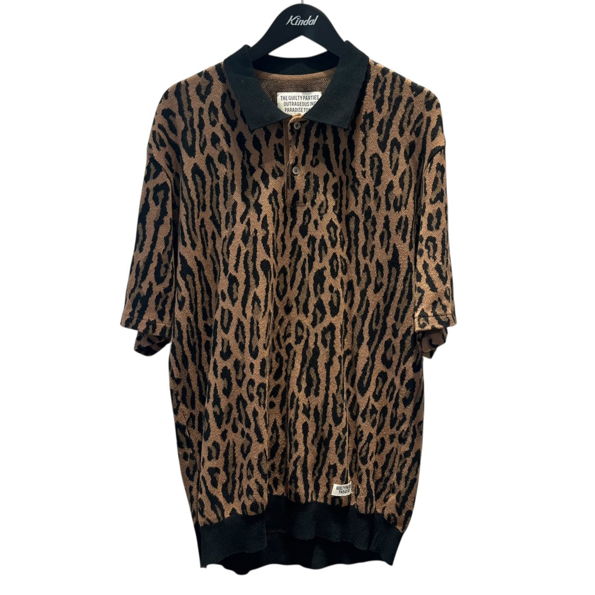 23SSLEOPARD KNIT JACQUARD POLO SHIRTニットポロシャツ