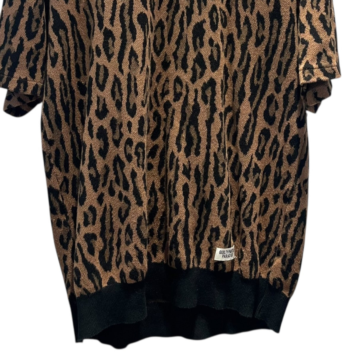 23SSLEOPARD KNIT JACQUARD POLO SHIRTニットポロシャツ