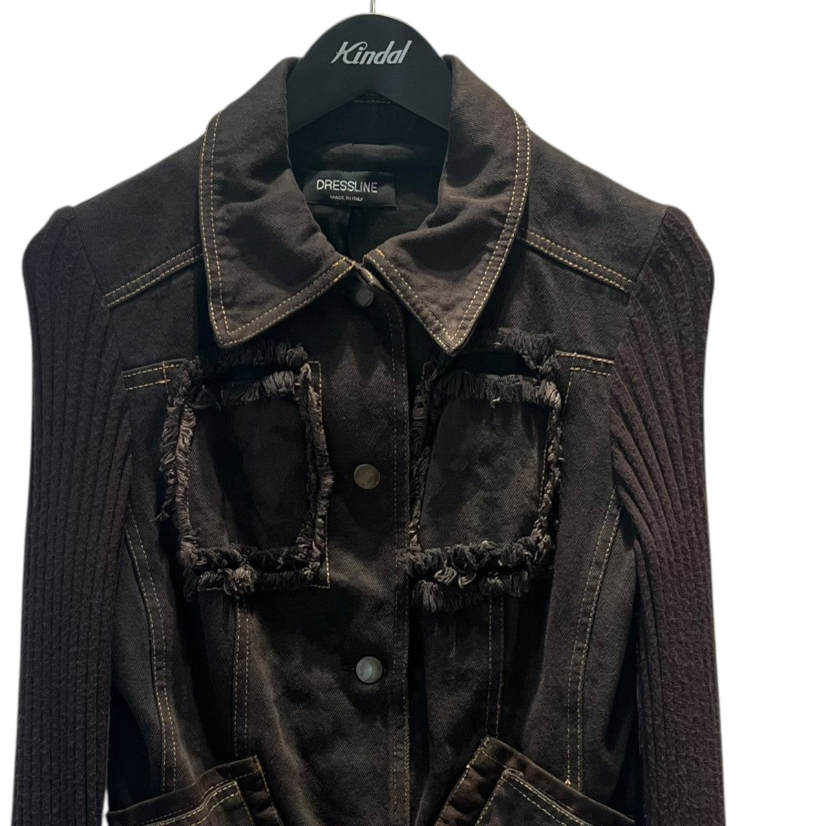 ニット切り替えデニムジャケット