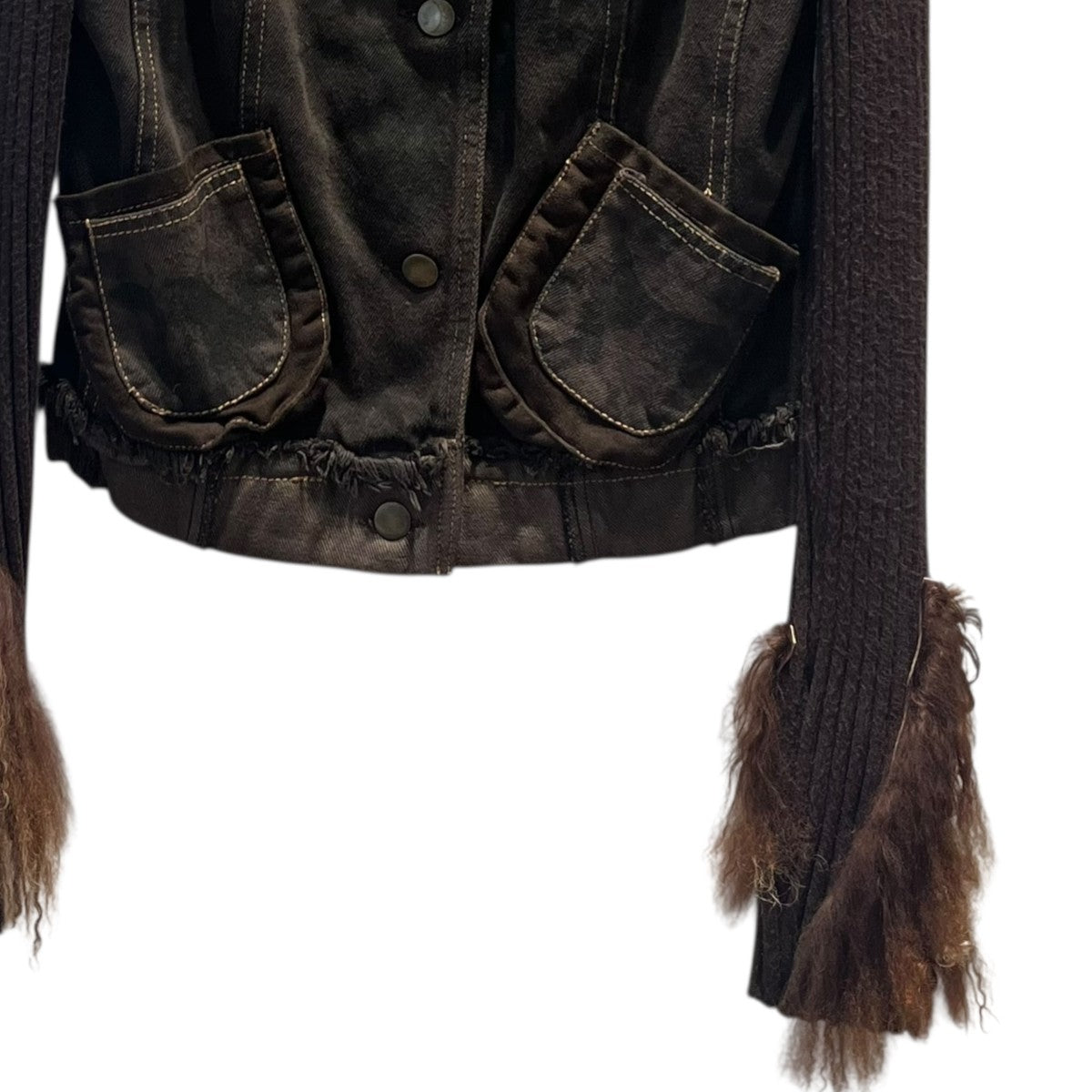 ニット切り替えデニムジャケット