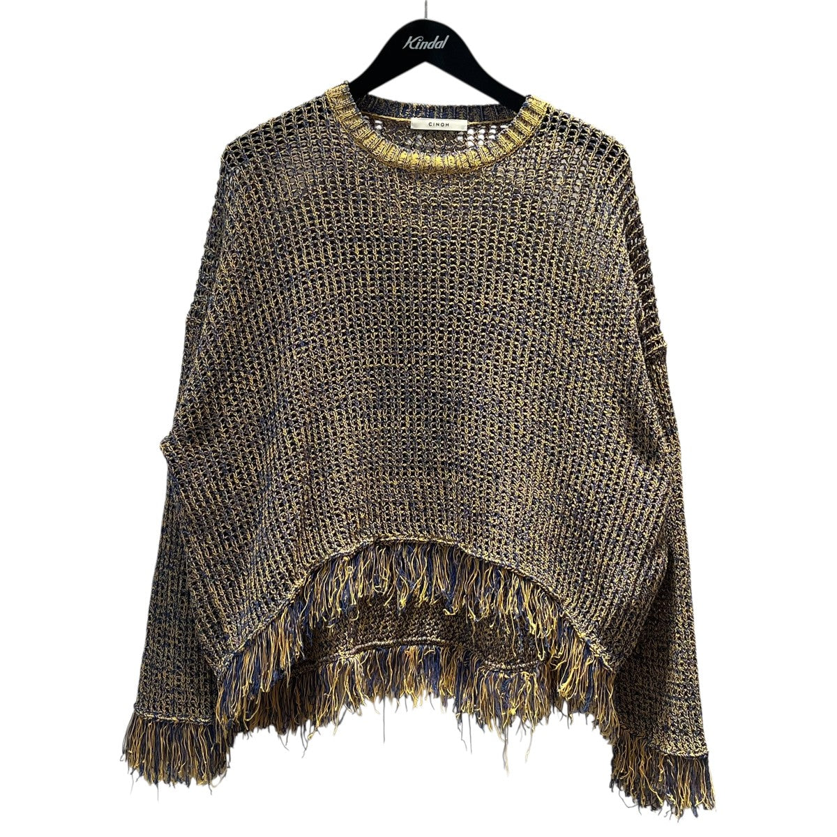 LACE OVERSIZE CREW NECK KNITフリンジニット24SKN007