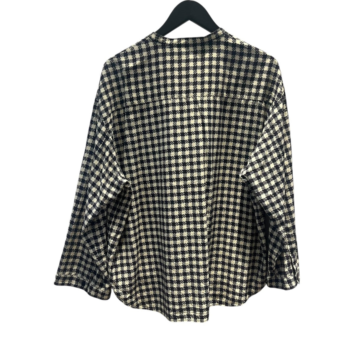 スパンシルクチェック クルーネックブラウス22-04-24-04013