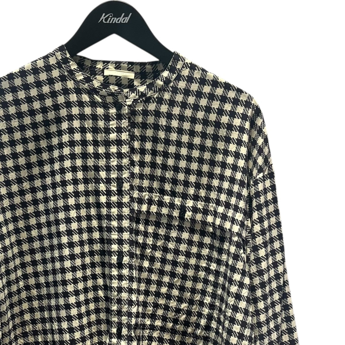 DES PRES スパンシルクチェック クルーネックブラウス22-04-24-04013 古着・中古-3枚目のアイテム画像