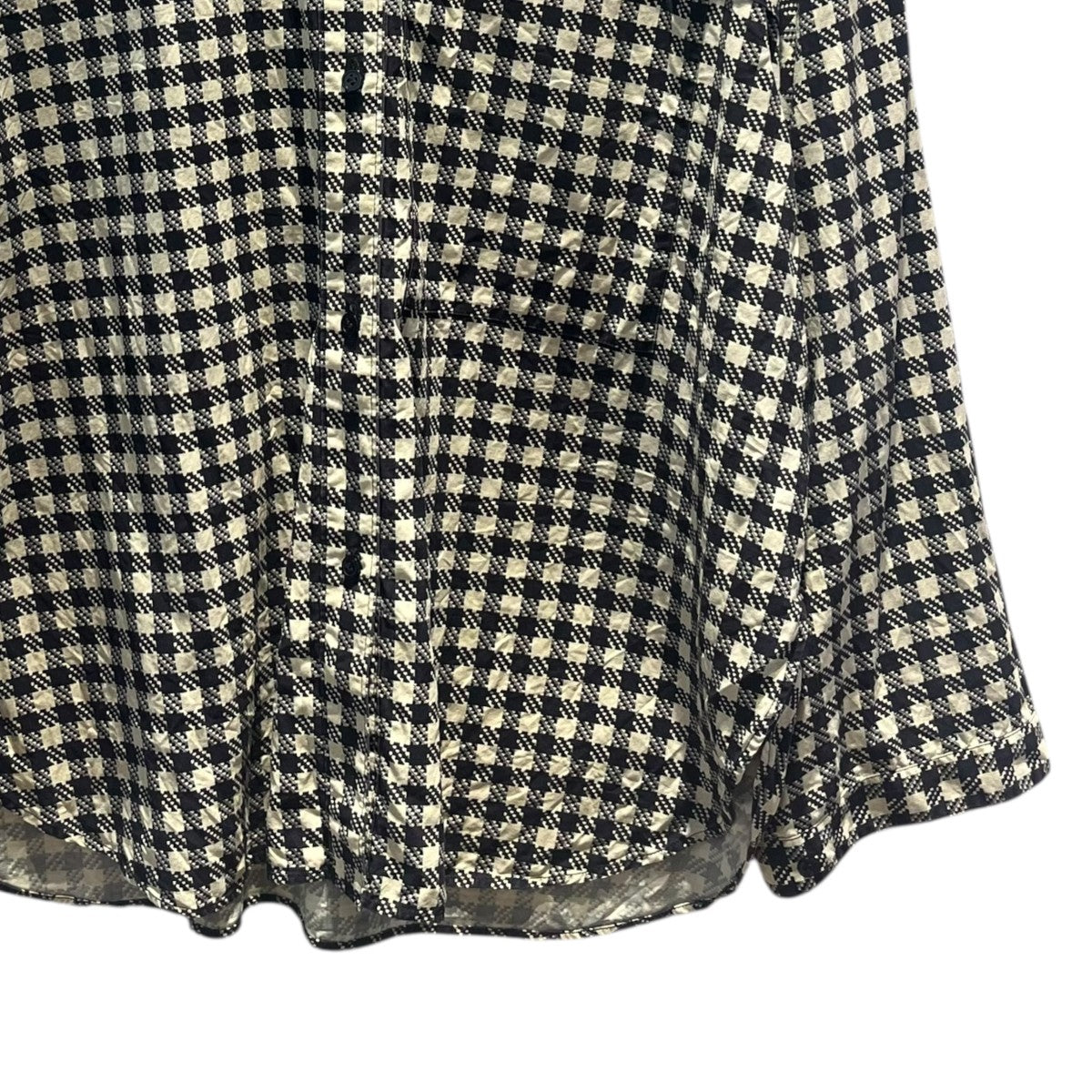 DES PRES スパンシルクチェック クルーネックブラウス22-04-24-04013 古着・中古-4枚目のアイテム画像