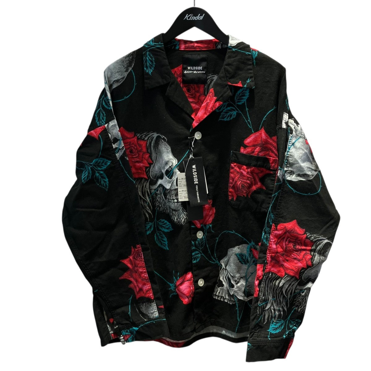 SAINT Mxxxxxxxx×WILDSIDE PAJAMA SHIRT総柄スカルローズ長袖シャツSZ-B01-018-1-03 古着・中古-1枚目のアイテム画像