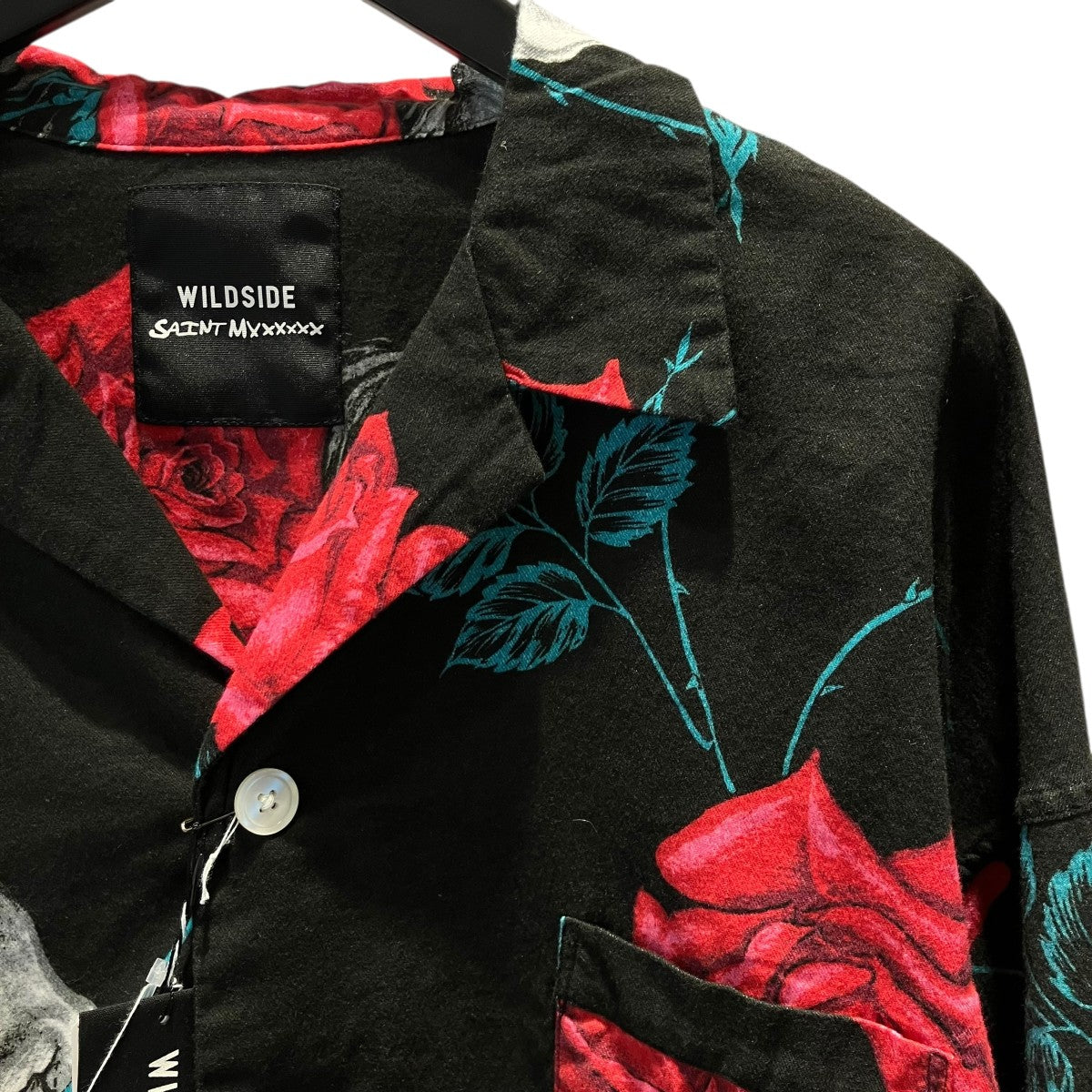 SAINT Mxxxxxxxx×WILDSIDE PAJAMA SHIRT総柄スカルローズ長袖シャツSZ-B01-018-1-03 古着・中古-3枚目のアイテム画像