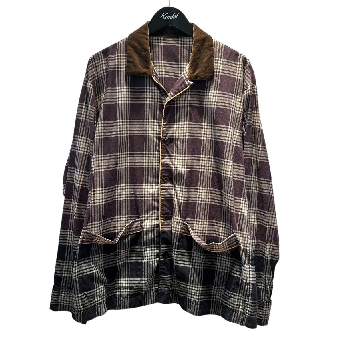 sacai チェックシャツ21-02540M 21SS Plaid Overdye Jacket 古着・中古-1枚目のアイテム画像