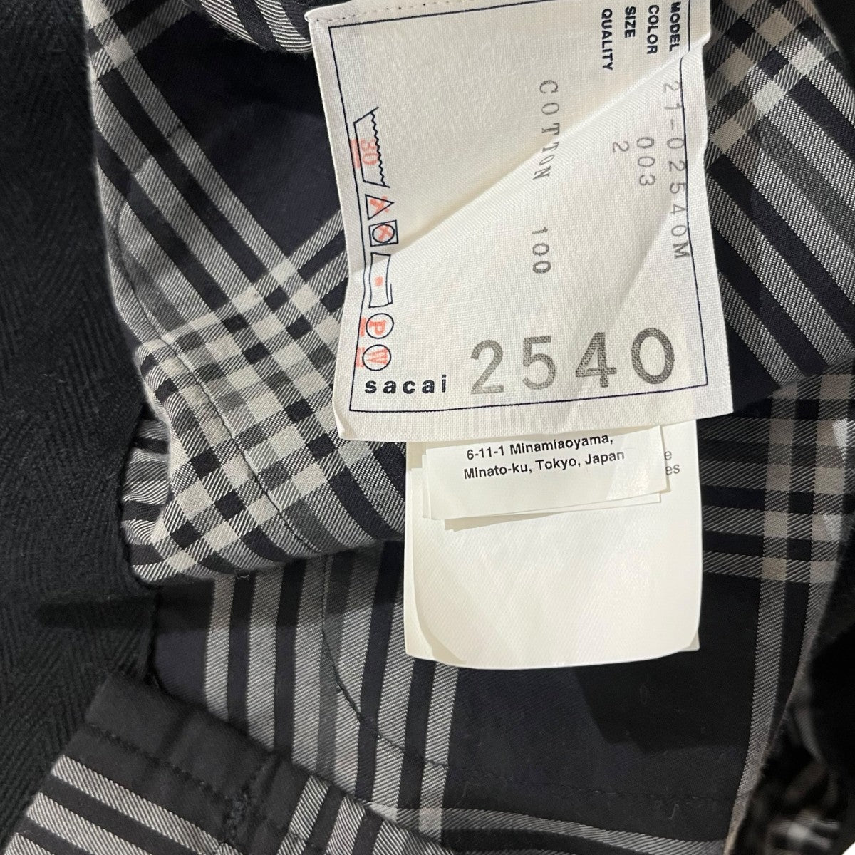 sacai チェックシャツ21-02540M 21SS Plaid Overdye Jacket 古着・中古-5枚目のアイテム画像