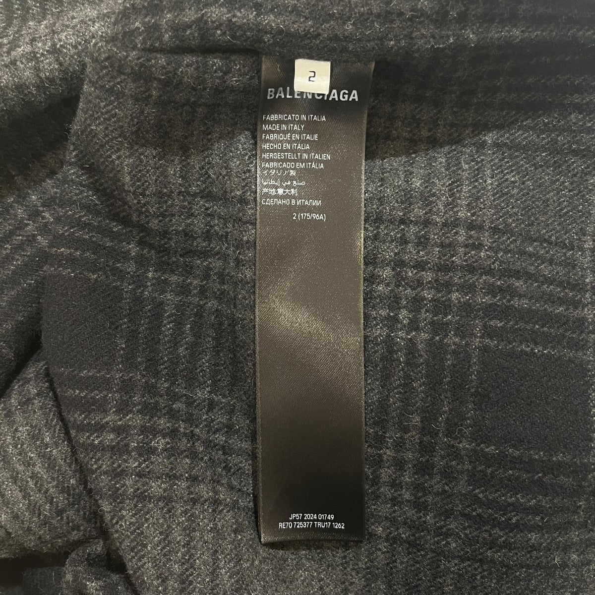 BALENCIAGA シャツジャケット 725377 TRU17 1262 Oversized Check Shirt 古着・中古-4枚目のアイテム画像