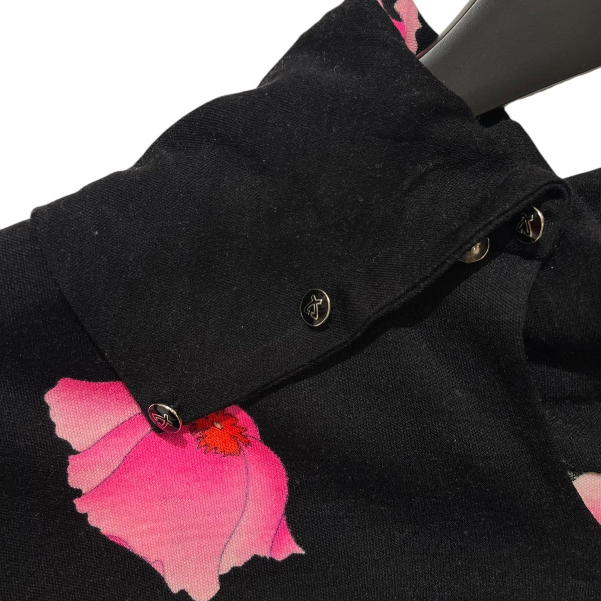 LEONARD レオナール ジャージー ジャケット 花柄 切替 伸縮性 42 黒 中古・古着通販】LEONARD FASHION (レオナールファッション) 花柄